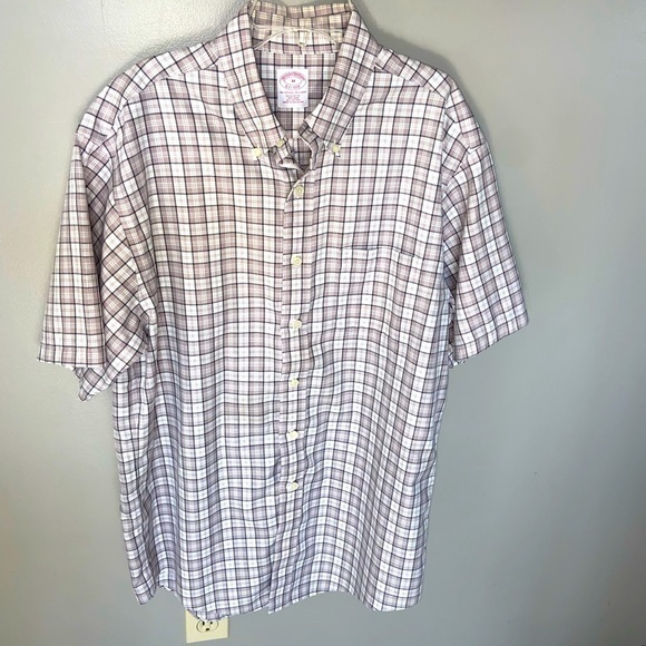 Brooks Brothers Other - ✨Brooks Brothers Men's Button Down Plaid Medium Shirt Tan Perfect